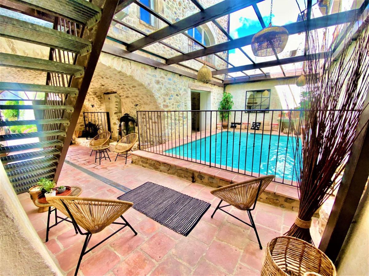 Gite De Groupe 9Ch Ou 3 Gites Independants De 3Ch - Patio Et Piscine Interieure Chauffee Toute L'Annee Vallon-Pont-dʼArc Esterno foto