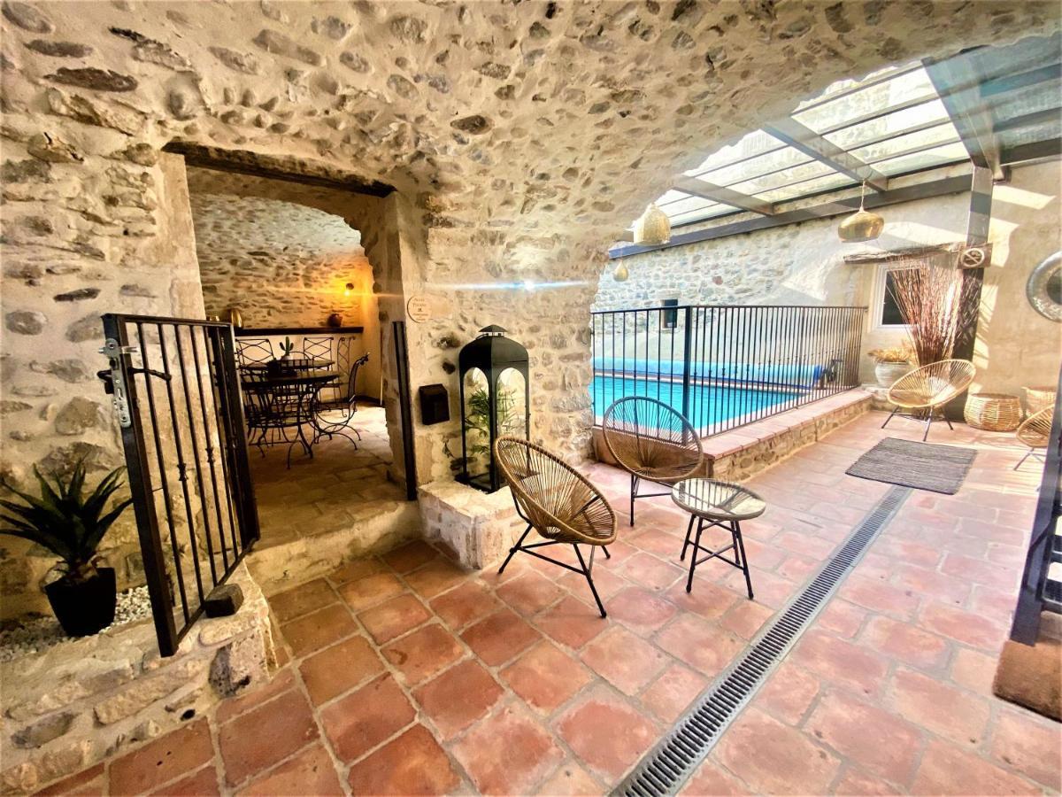 Gite De Groupe 9Ch Ou 3 Gites Independants De 3Ch - Patio Et Piscine Interieure Chauffee Toute L'Annee Vallon-Pont-dʼArc Esterno foto